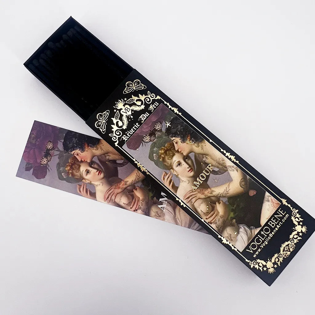 Allumettes longues et noires pour formuler des voeux d'amour de la créatrice VOGLIO BENE.