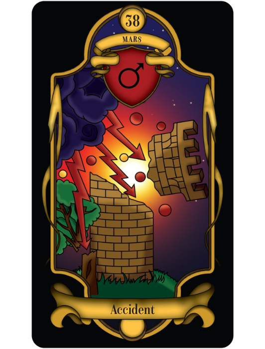 Carte oracle "Accident" de l'oracle Le Belline astrologique.