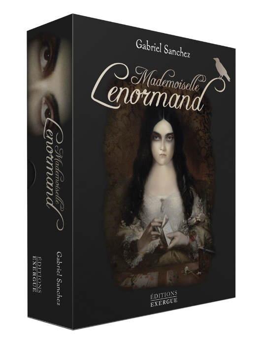 Coffret du Mademoiselle Lenormand illustré par Gabriel Sanchez et ses 36 cartes d'enseignement du célèbre oracle.