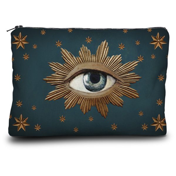 Verso du porte-monnaie L'un contre l'être avec oeil doré emblème de la créatrice Voglio Bene.