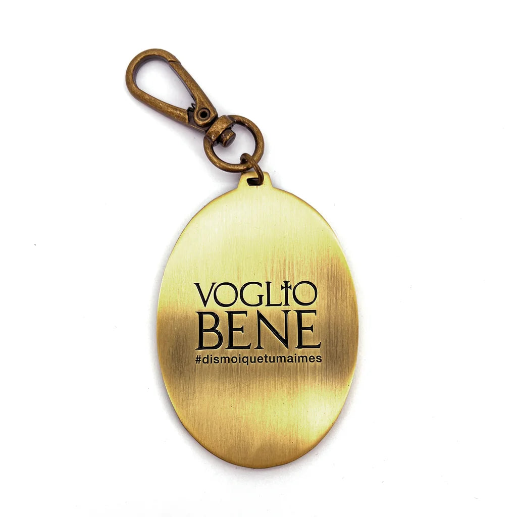 Dos du porte-clefs Clémentine avec logo Voglio Bene.