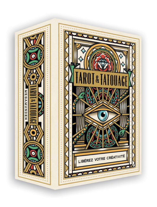 Coffret "Tarot et tatouage", "libérez votre créativité" de l'artiste Megamunden.