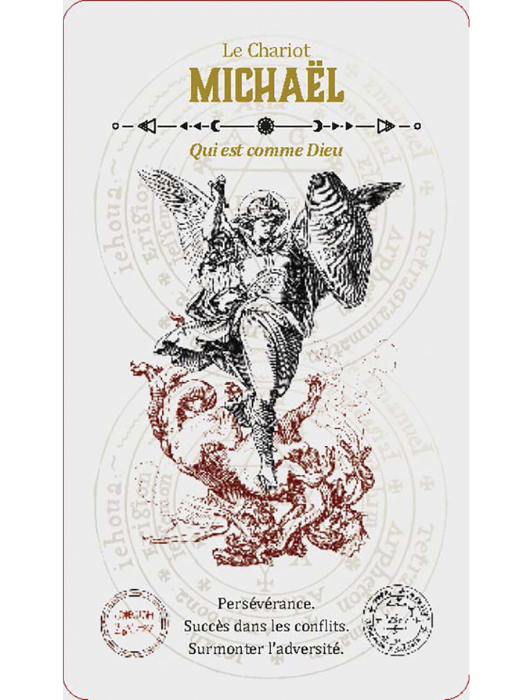 Carte du Chariot avec l'ange Michaël du Tarot Angélique.