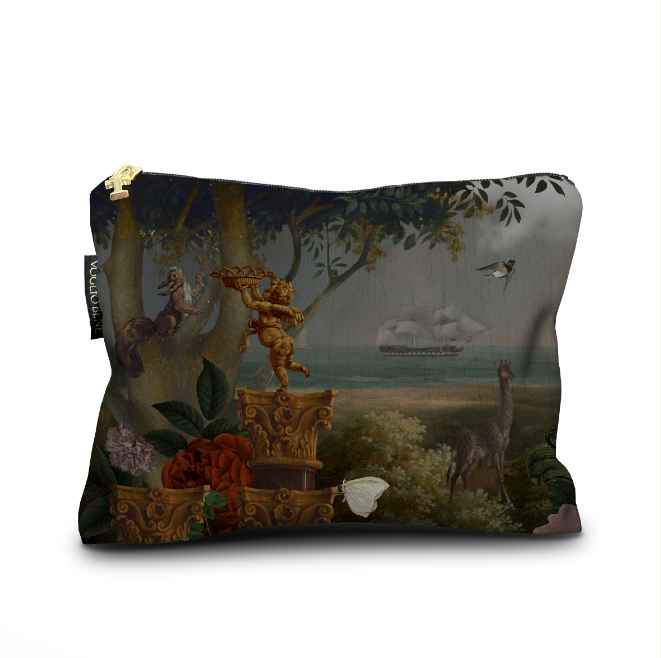 Dos de la trousse-pochette en velours "Noë" de la créatrice Voglio Bene.