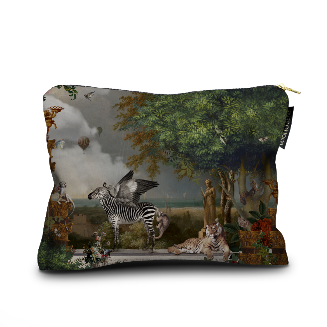 Trousse - pochette en velours "Noë" par la créatrice Voglio Bene à l'ambiance biblique et baroque.