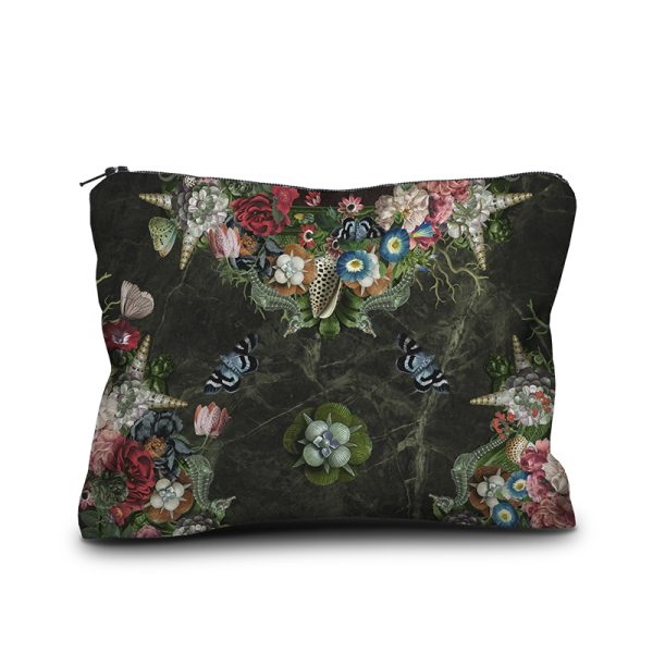 Dos de la trousse-pochette en velours "L'écume des jours" de la créatrice Voglio Bene.