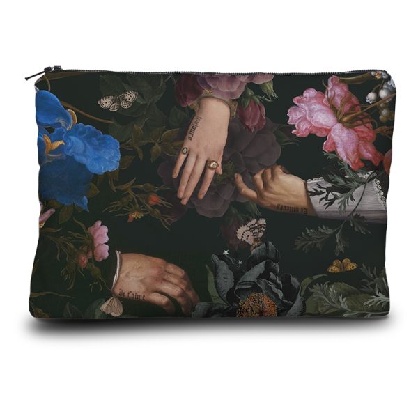 Verso rock et baroque avec fleurs et bras du porte-monnaie "La vide es un sueño" de Voglio Bene.