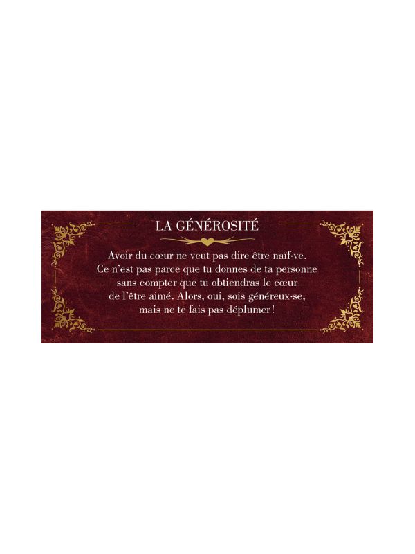 Carte message du petit oracle "Dis-moi que tu m'aimes" sur la générosité. 