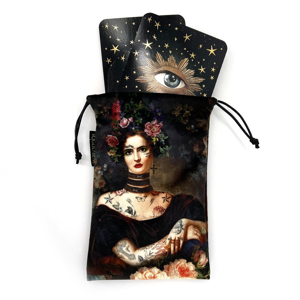 Housse oracles en velours rock et bohème LOULOU pour ranger cartes et accessoires