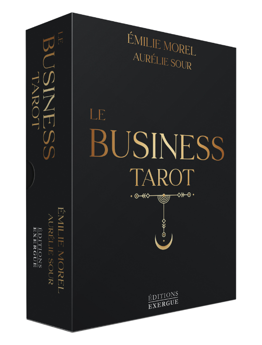 Coffret avec cartes et livret "Le business tarot" par Emilie Maurel, illustré par Aurélie Sour pour vous apporter une guidance inspirante pour votre activité professionnelle. 