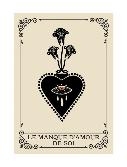 Carte du manque d'amour de soi pour visiter nos parts d'ombre.