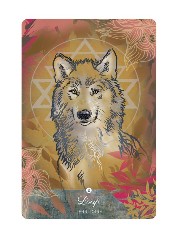 Carte oracle du Loup de l'Oracle de Pachamama, notre terre-mère. 