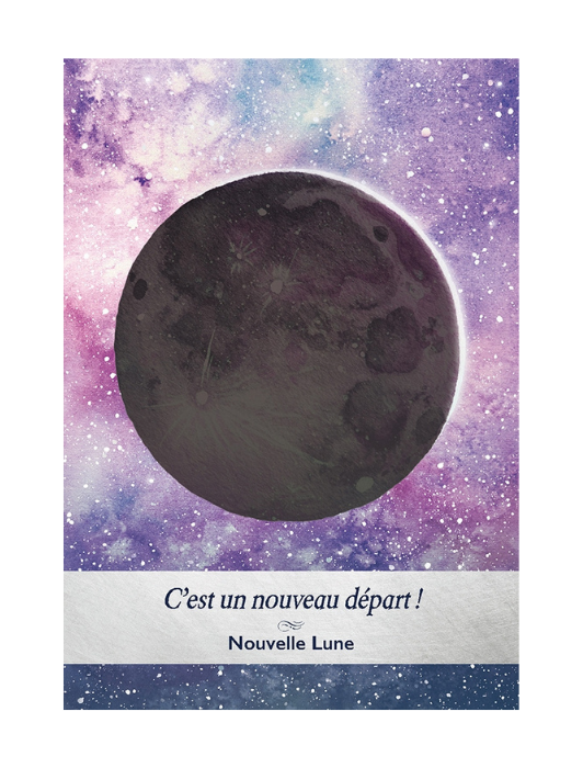 Carte oracle "La nouvelle lune" de l'oracle de la Lunologie de Yasmin Boland.