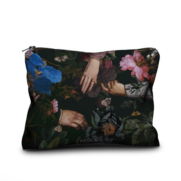 Dos de la trousse-pochette en velours "La vida es un sueño" de la créatrice Voglio Bene. 