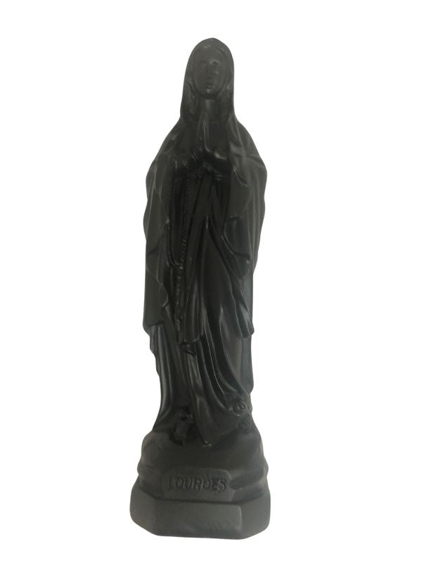 Statuette de Notre Dame de Lourdes de couleur noire de la marque J'ai vu la vierge.