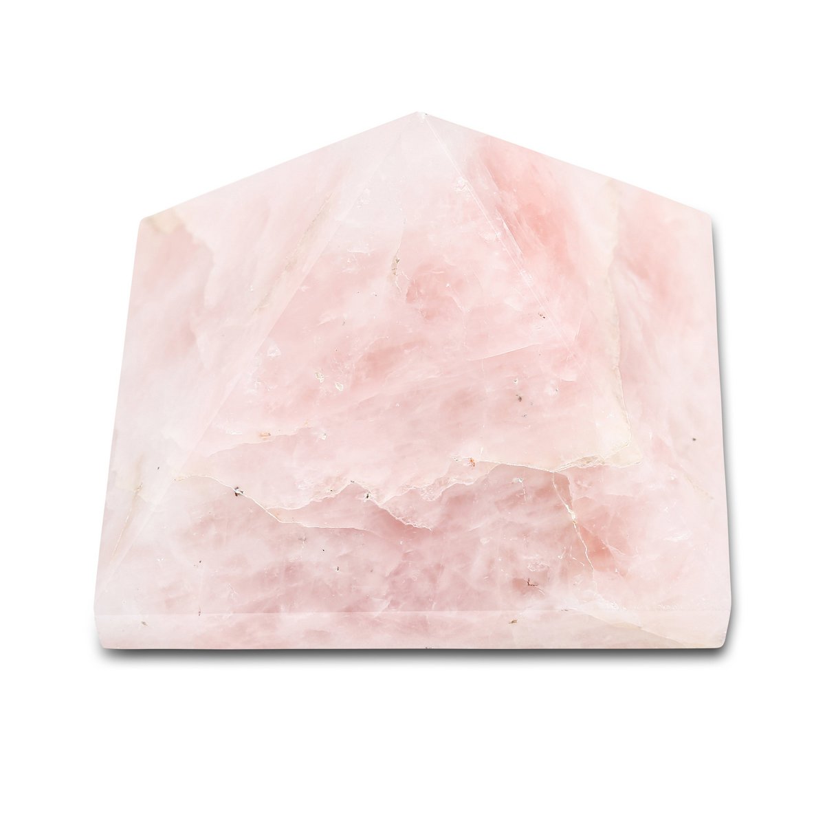 Pyramide en quartz rose, pierre de l'amour inconditionnel.