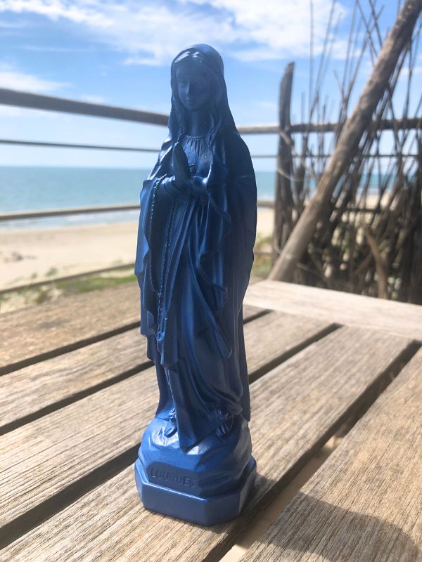 STATUETTE VIERGE MARIE - BLEU TORNADE