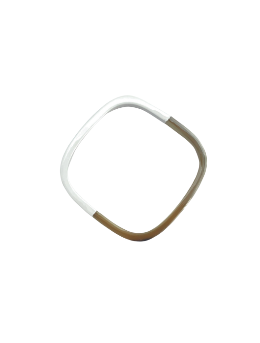 Bracelet jonc carré corne et blanc